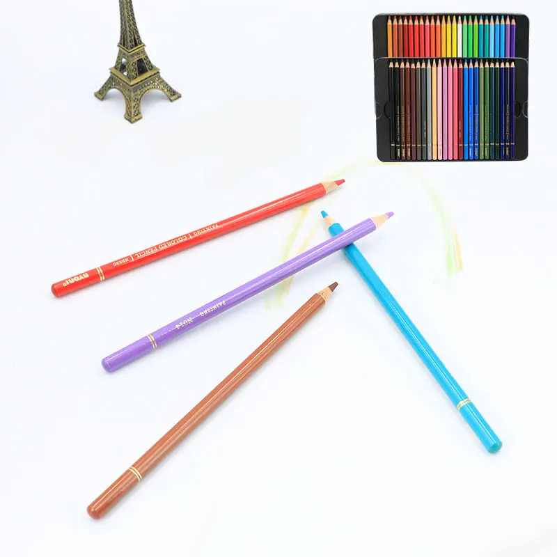 Top Quality 48 Assorted Colors Soft Cores Oil based Lead Colored Pencil For Coloring