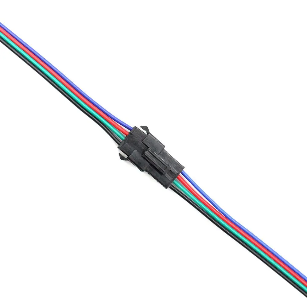 
JST SM 2.50mm Pitch LED Strip Wire Connectors 4 Pins Male Female Cable for RGB Strip 