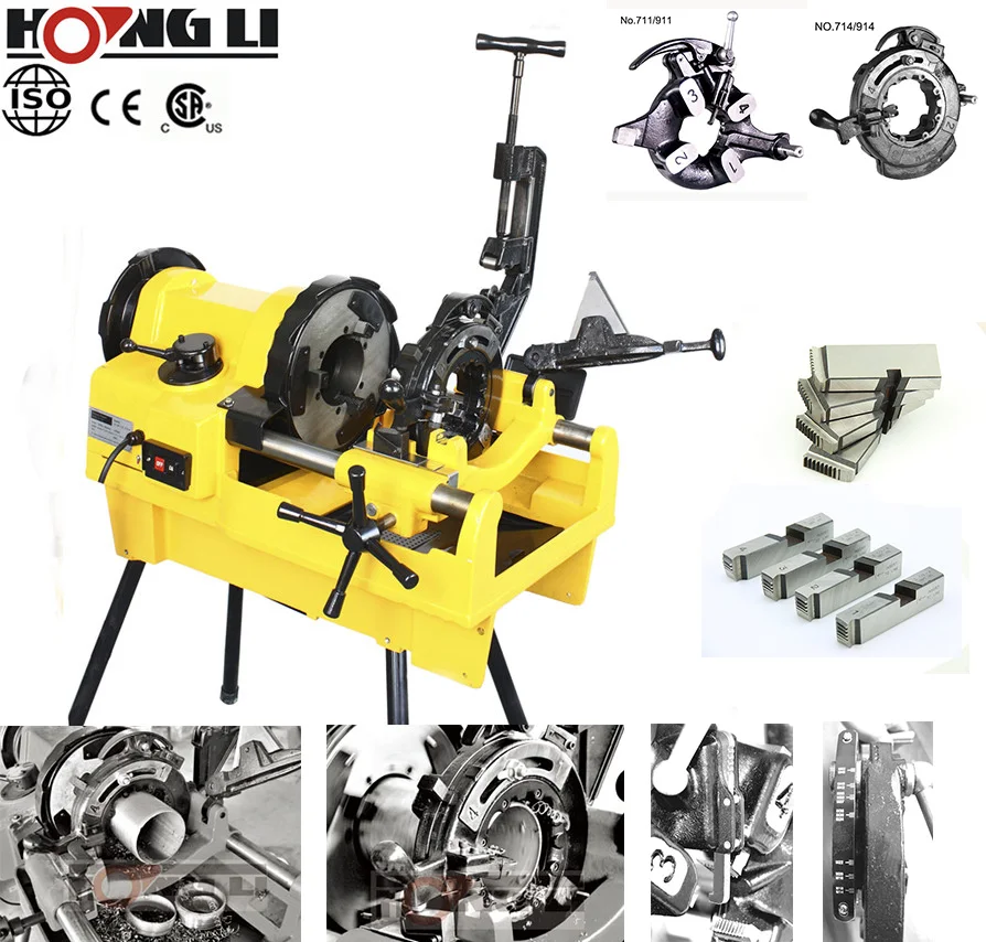 Tigerking 2021 Powerful Steel Automatic Pipe Threading Machine For 1/4 Inch To 4 Inches