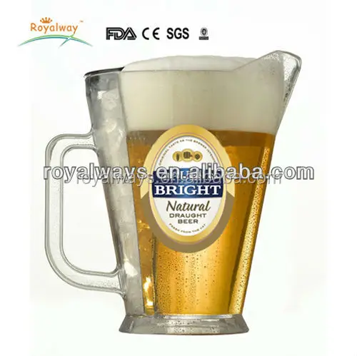 High quality 1.5L clear plastic ice Beer Jug, Beer pitcher