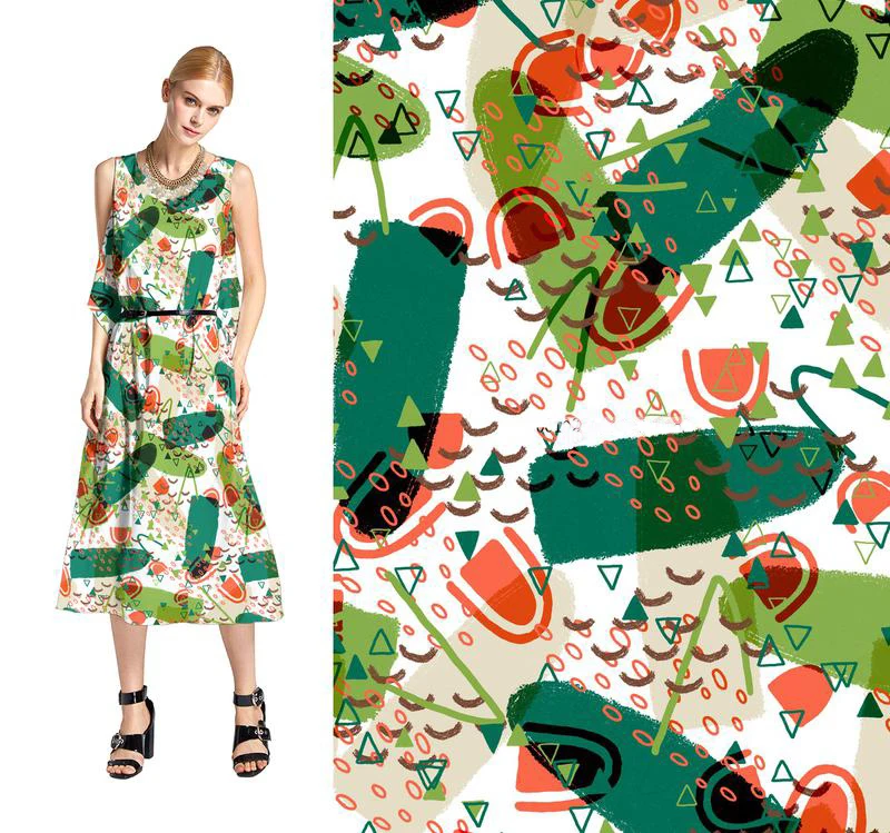 Оптовая продажа, цифровая печать на заказ, шелковая ткань жоржет