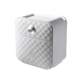 Kitchen Bathroom Plastic Wall Mounted Self Adhesive Corner Toilet Paper Holder Tissue Box Storage Boxes