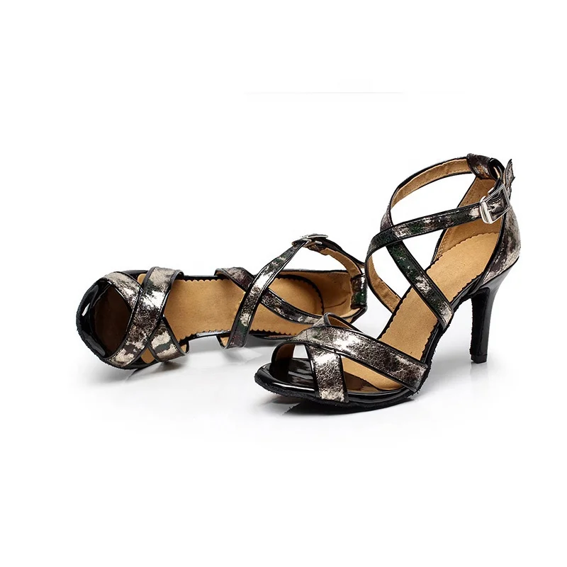 Женские туфли для латиноамериканских танцев, винтажные туфли для взрослого, для вечеринки, обувь на заказ из искусственной кожи для прочих танцев, черные туфли для бальных танцев