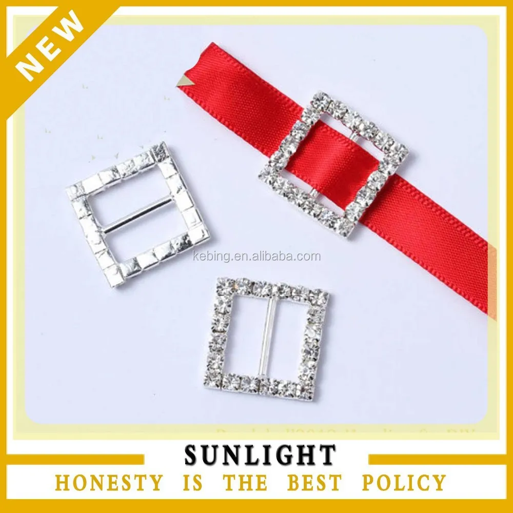 18mm Square Clear Rhinestone Diamante Buckles Ribbon Slider Invitation Wedding Supplies Hair Bow Center Gift Box Card Making