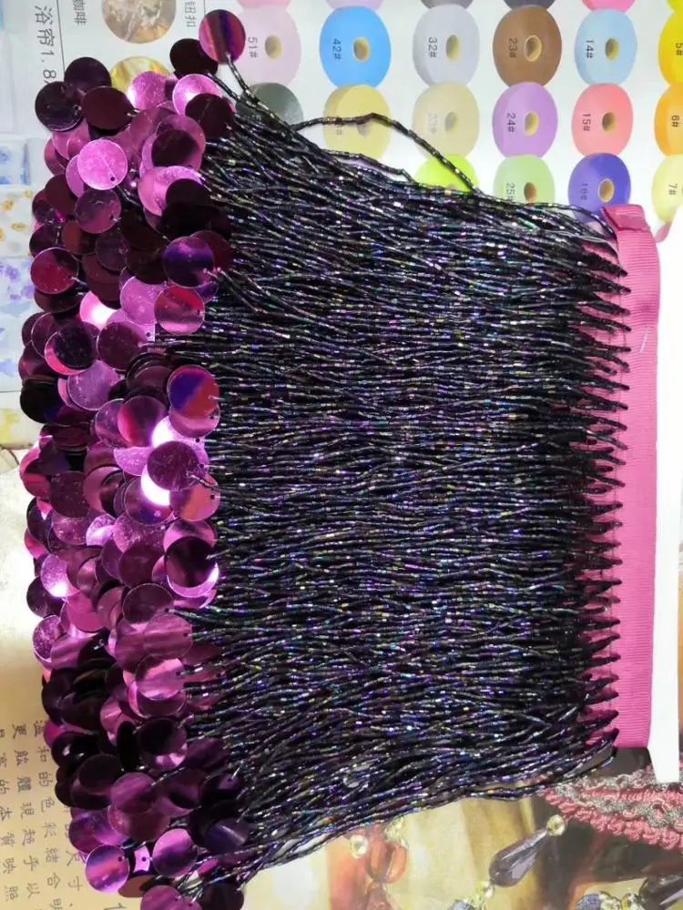 Украшение для костюма из бисера и стекла с блестками