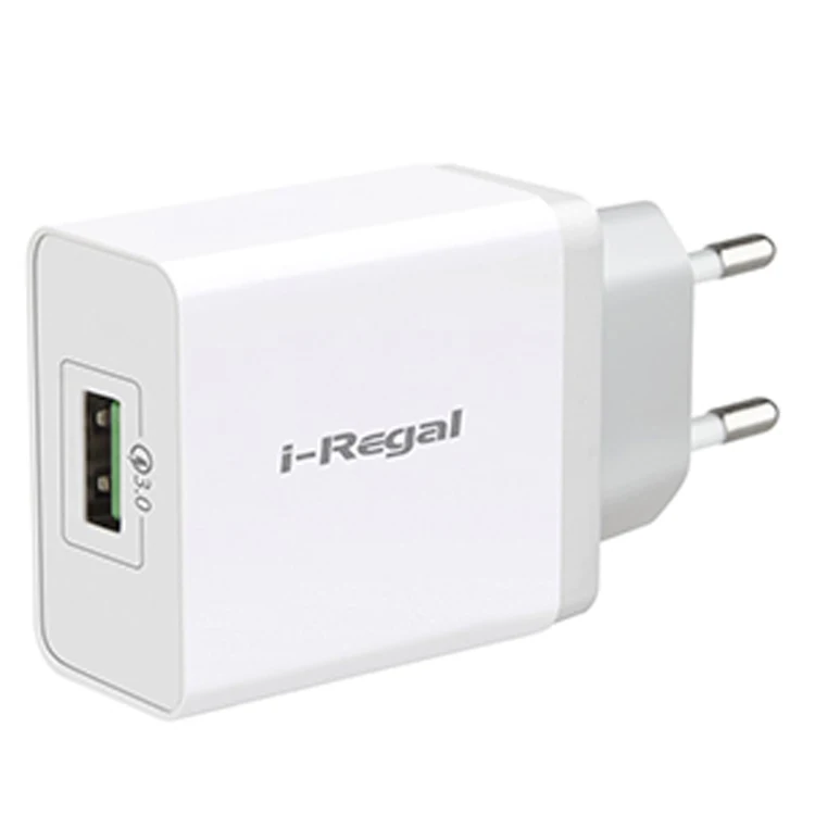 Iregal QC3.0 EU plug 18W 1 порт Usb Сетевое быстрое зарядное устройство оптом