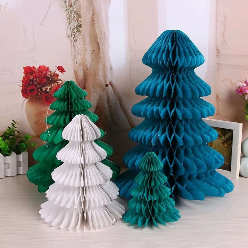 GiveU Hanging Honeycomb Tissue Paper Christmas Tree