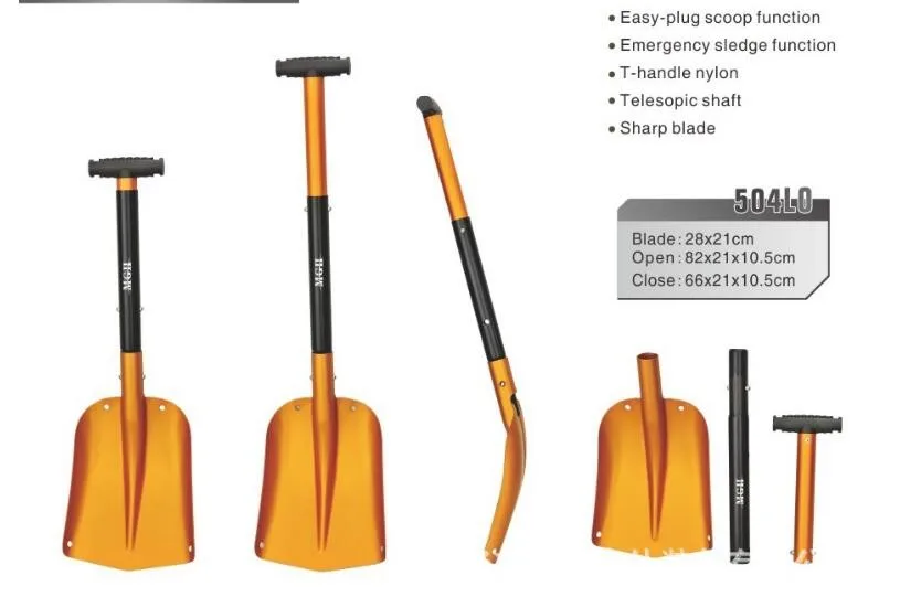 Heavy Duty Folding Shovel Camping Outdoor Aluminum Alloy Snow Iron Handle Trowel Garden Kit