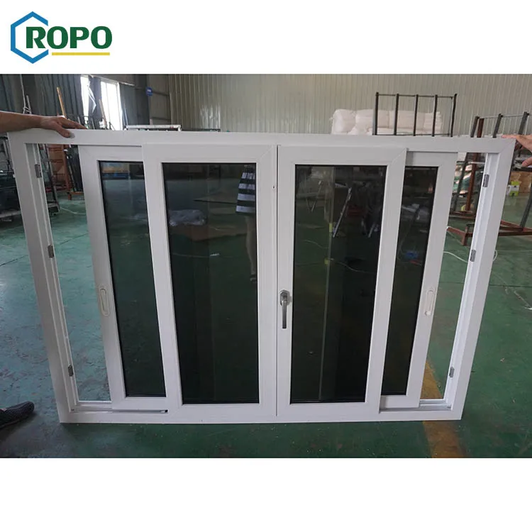 10 Year Warranty German Veka White Hurricane Impact House Plastic Slide Glass Vinyl Sliding PVC Window