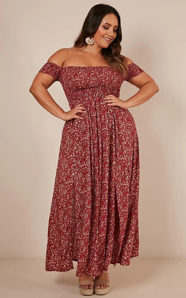 plus size Private Label Bohemian Dress Wholesale Fashion Women Long Maxi Floral Print Boho Dress