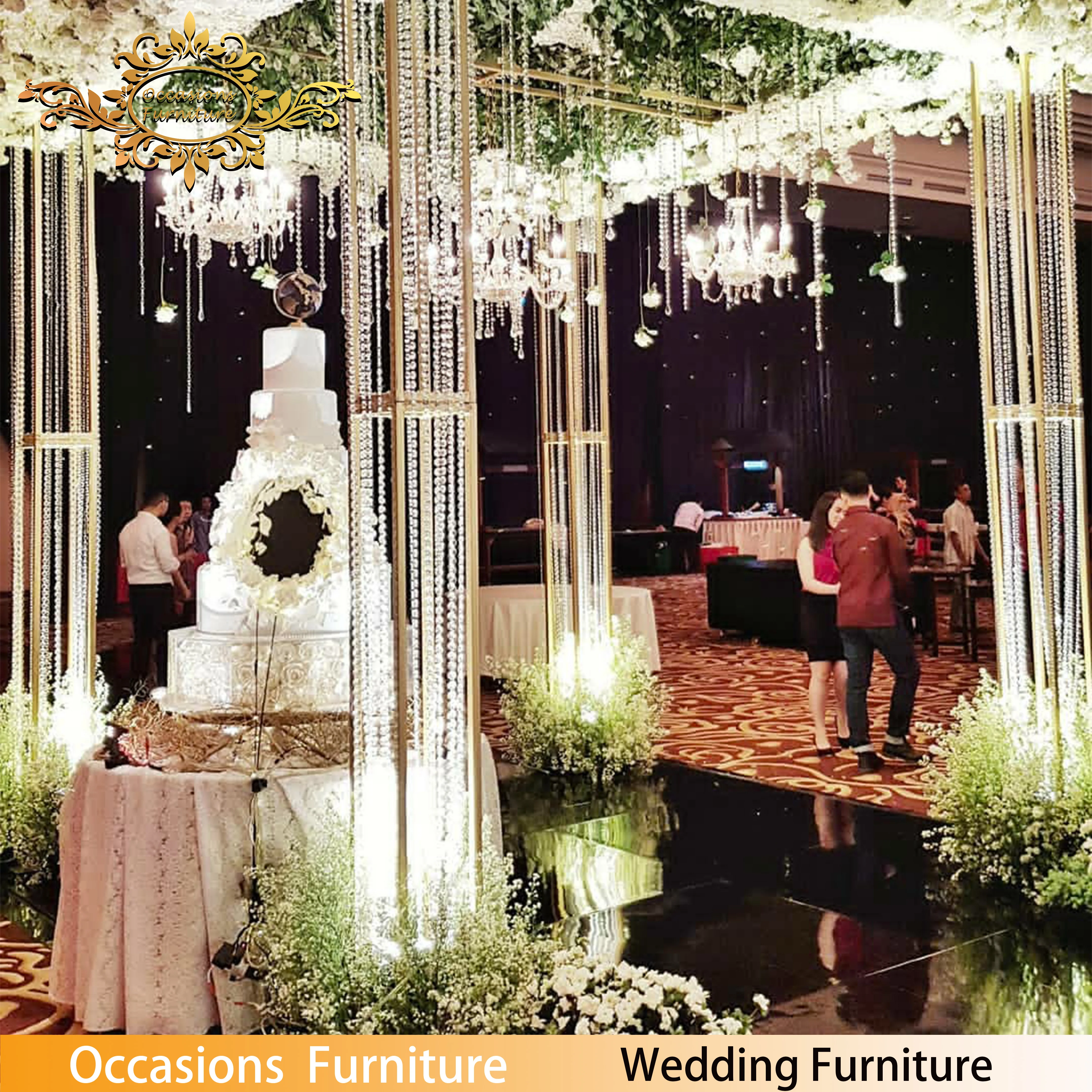 Stainless Steel Arch Gazibo Golden Mirror Mandap