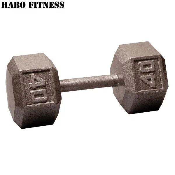 
40LB Gym Hex Steel Hammertone Dumbbell Set 