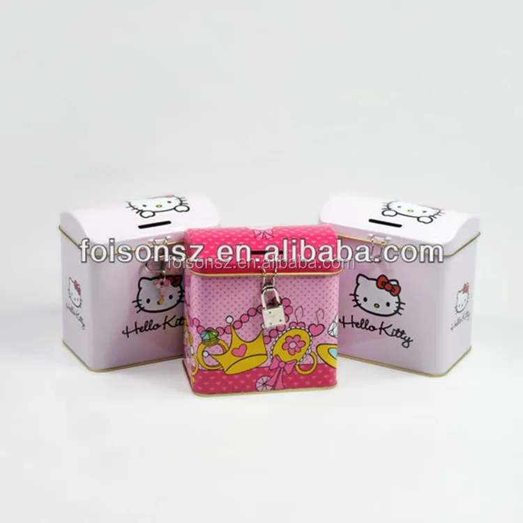 Money Saving boxes Metal Coin Bank Tin Can Piggy tin Boxes packaging