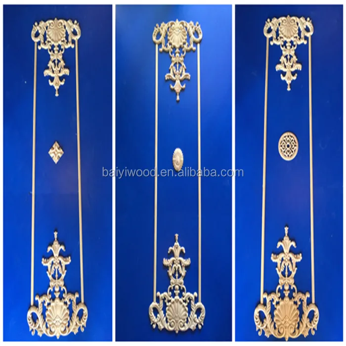Wood Carving Ornaments Wood Decorative Furniture Onlays and Appliques