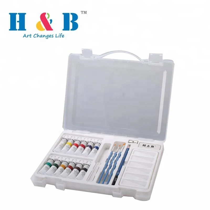Wholesale 21pcs children watercolor paint set in plastic box