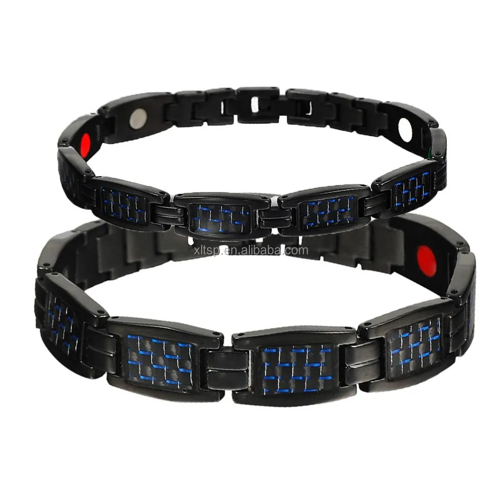 
2019 fashion mens carbon fiber bracelet bio magnetic energy bracelet 