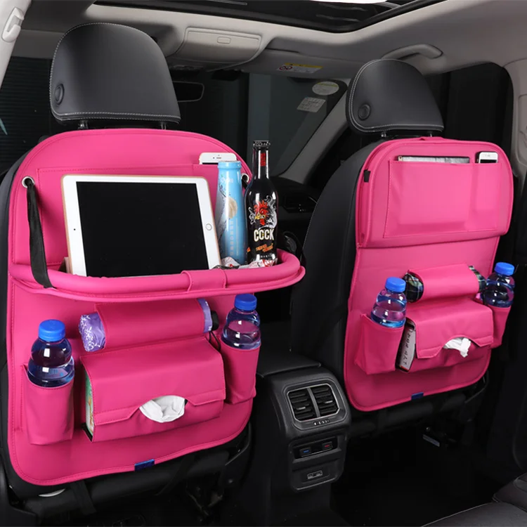 
Hot Sale Car Back Seat Organizer Leather Material Trial Pocket 