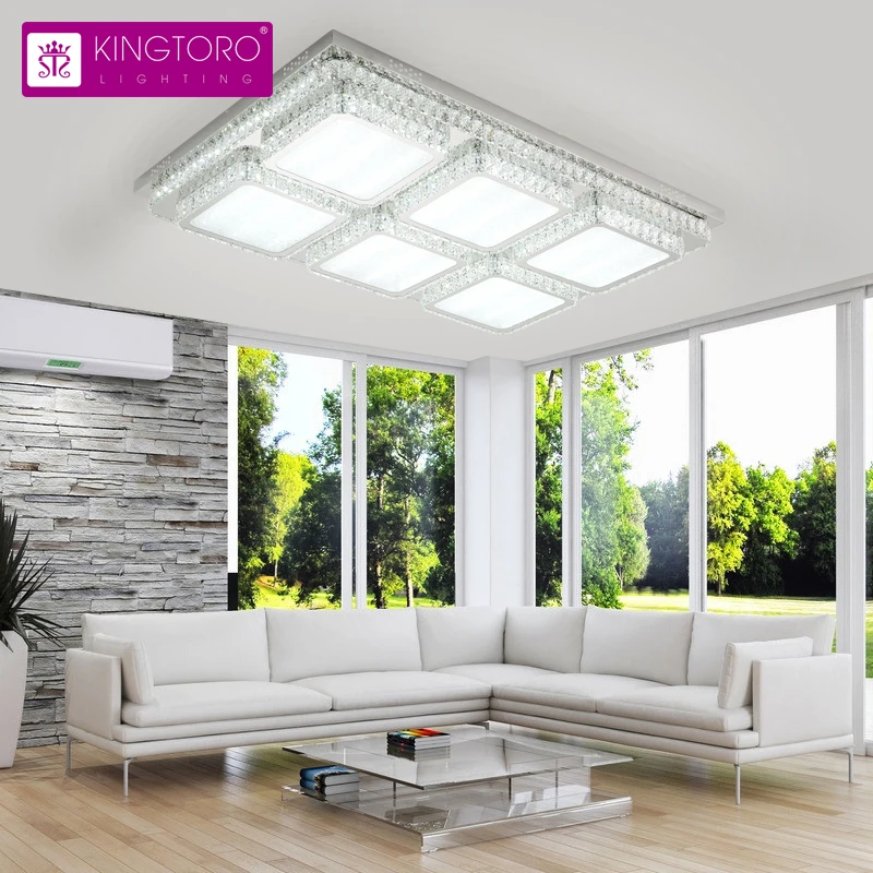 Custom made wholesale ceiling crystal frame and acrylic cover led circle light for living room lighting