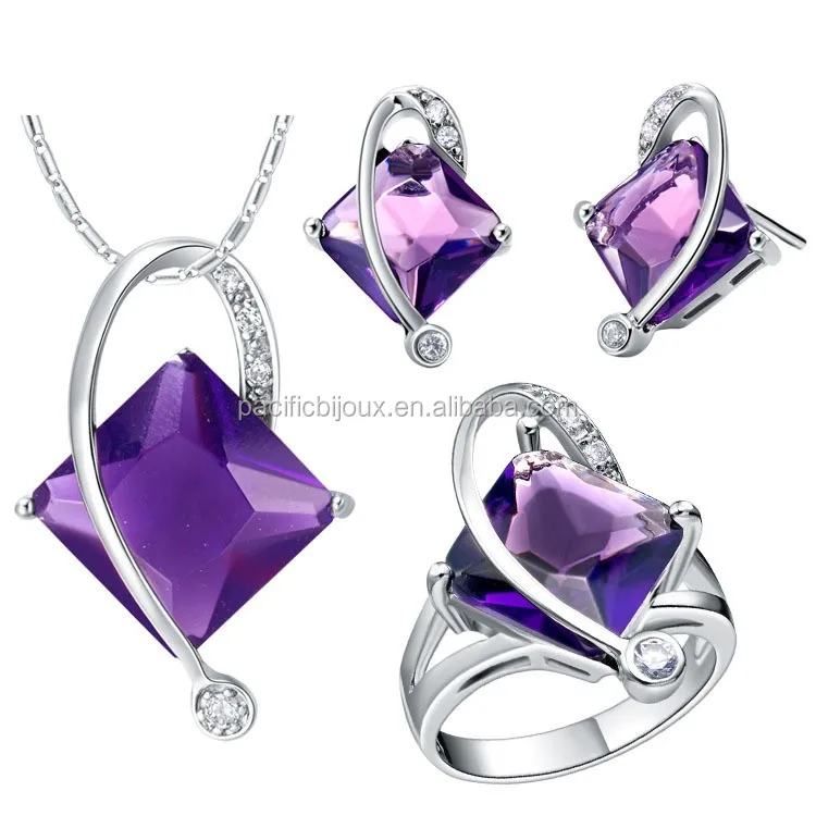 
expensive red square zirconia jewelry set ruby costly luxury jewellery set 