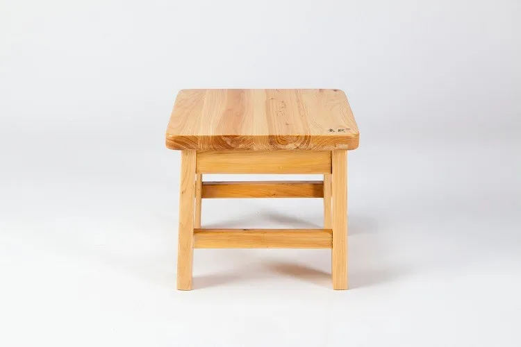 China made natural color wooden square stool for children hot sale small wood stool