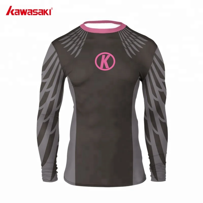 Wholesale new designed most popular custom sublimated Printed best dive series long sleeve compression rash guard for Unisex
