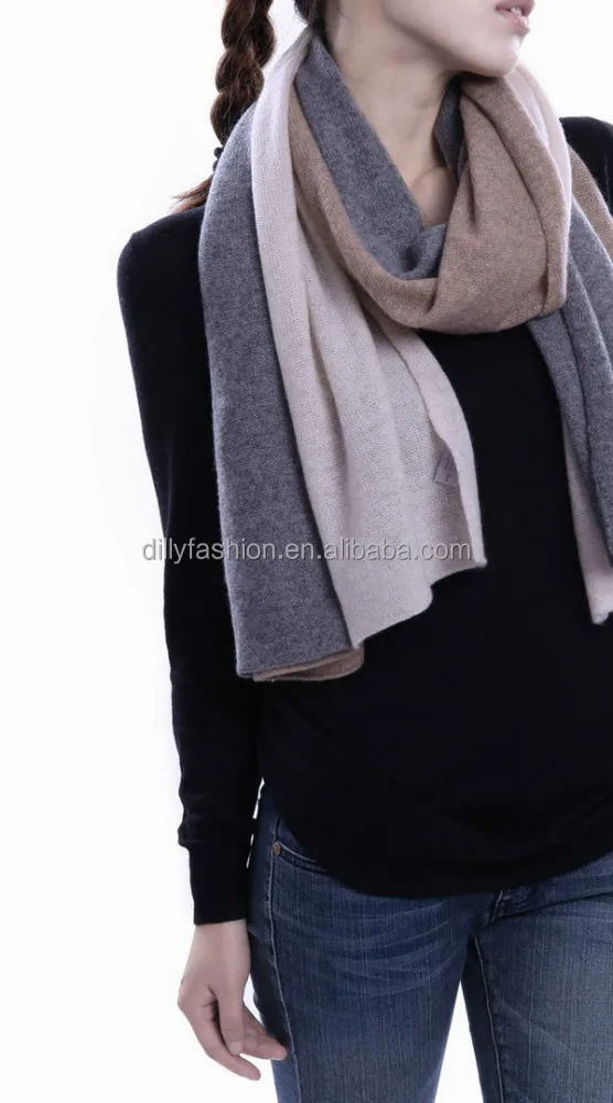 New design 3 layers 3 colors knitted cashmere scarves and shawls