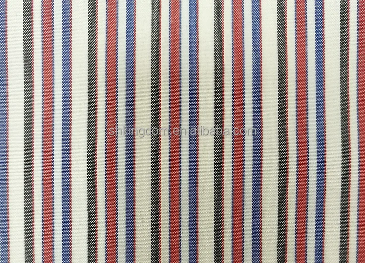 Polyester/Cotton Striped Shirting Fabric Plain Woven Yarn Dyed for Suits Garments Home Textiles Bags Caps Toys