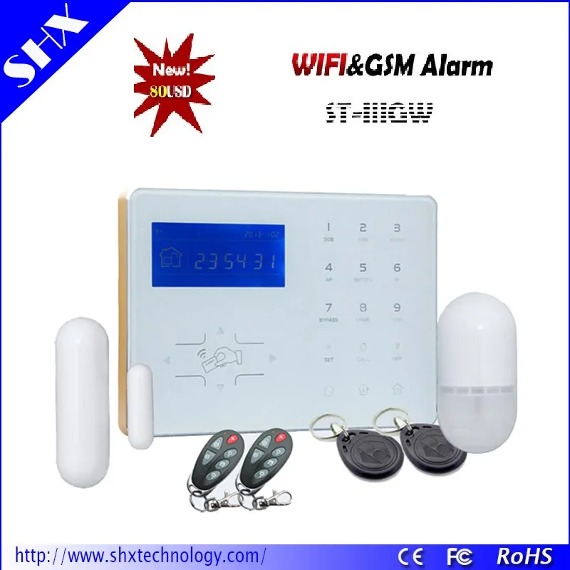 2017 новый дешевый GSM умный дом сигнализация с APP управления может с WI-FI ip-камеры