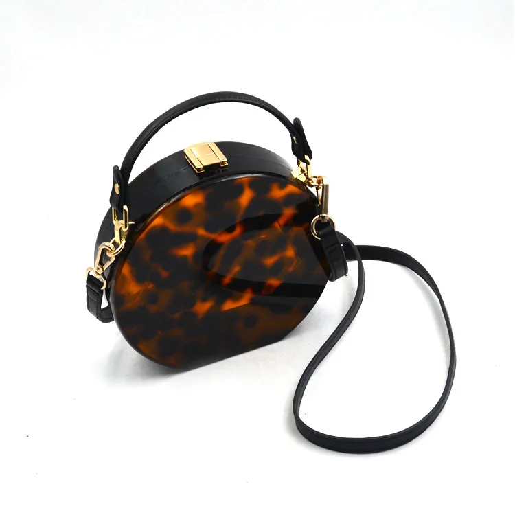 Round acrylic evening purse handbag dinner clutch bag tote bag