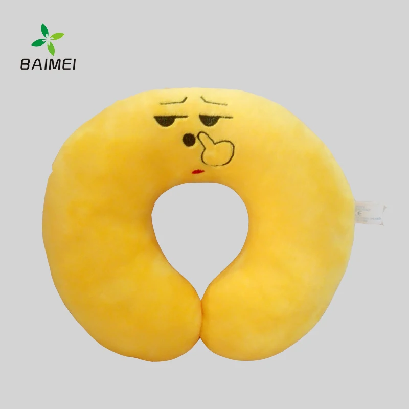 
advertising plush velour cover travel pillow,egg foam and memory foam neck pillow 