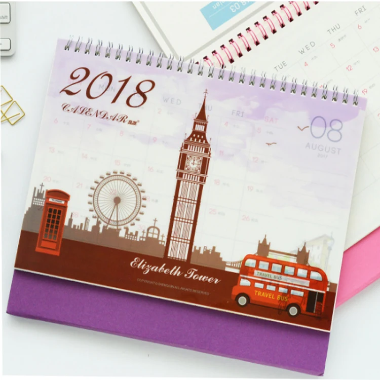 Cheap custom cute desk calendar 2018 printing