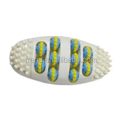 Wooden Reflexology Foot Massager Relaxing Vibrator and Spa Toy with Water Massage Balls for Baby and Adult Use