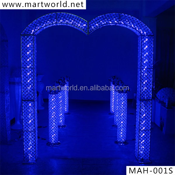 
2021 hight quality RGB LED light crystal arch LED backdrop wedding stage for wedding decoration and party decoration(MAH-001) 