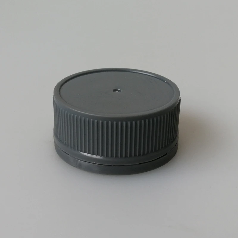 Tamper evident 45mm grey plastic bottle cap
