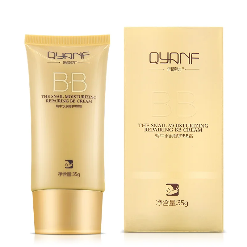 QYF Beauty Makeup BB Foundation Full Coverage Concealer Whitening Brightening Moisturizing Korea Snail BB Cream