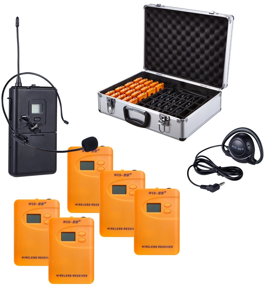 Portable Tour Guide System Receiver WUS800R Audio Guide/ Sound Wireless System for factory tour/walking tours