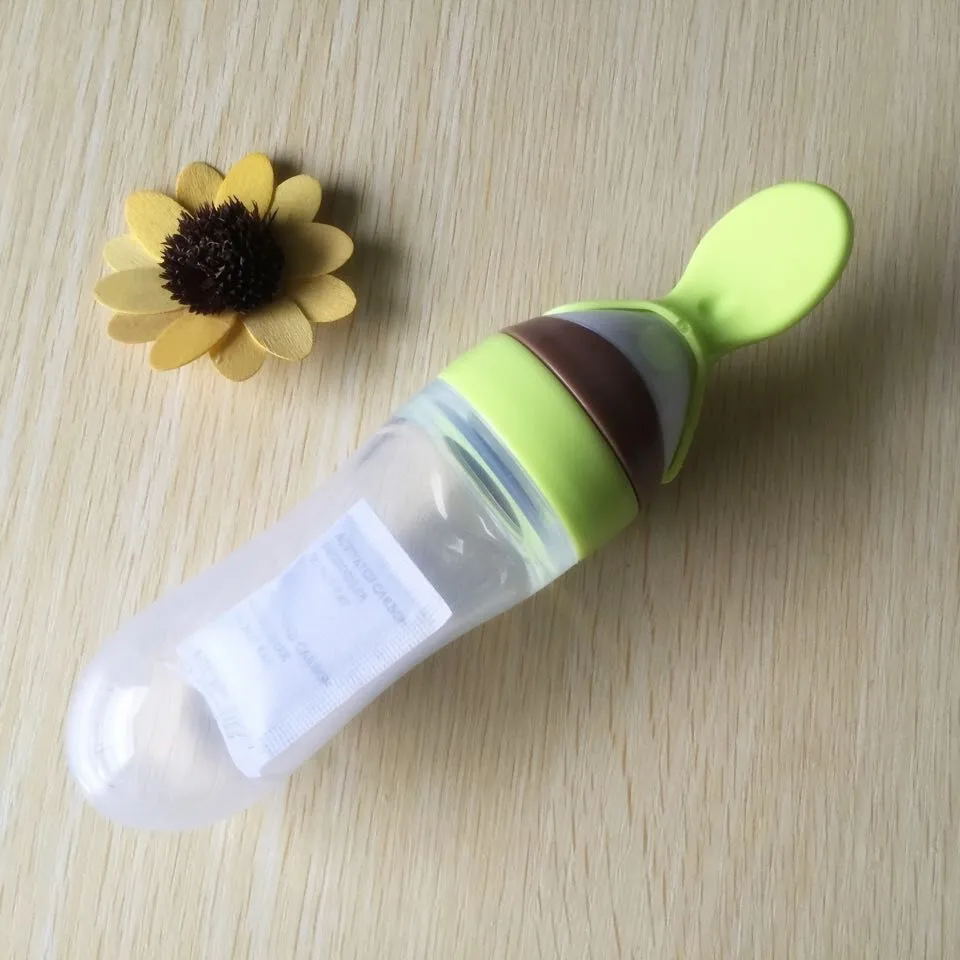 
Wholesale China Manufacturer Rice Paste Feeder Bottle Training Silicone Rice Paste Squeeze Spoon Press Baby Feeding Bottle 