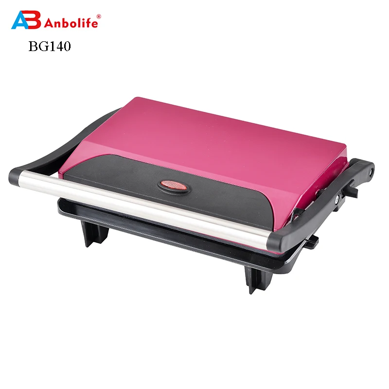 Anbo Professional S.S Cover Sandwich Press BBQ Grill Non Stick Plate & Cool Touch Handle Sandwich Maker 2 Slice Contact Grill
