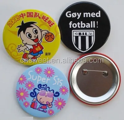 
Safety pin round cute smiley face button metal badge 