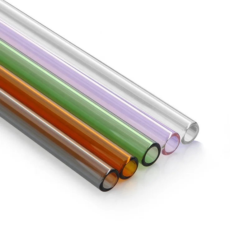 Straight and Bent Food Grade Reusable Drinking Borosilicate Glass Straw