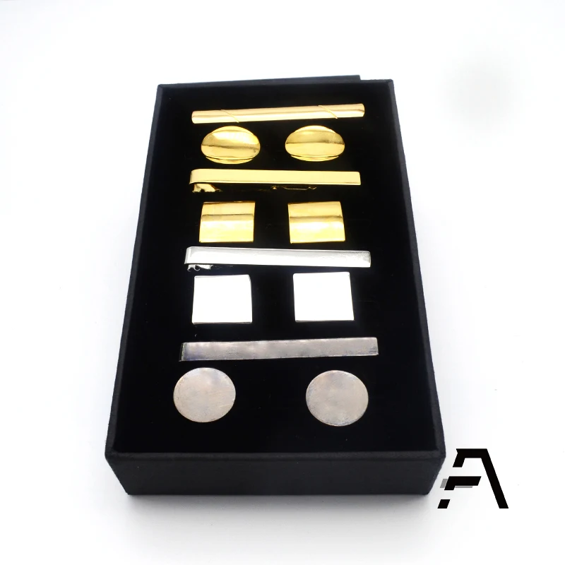 Набор Запонок и зажимов для галстука, мужская рубашка, 8 шт.