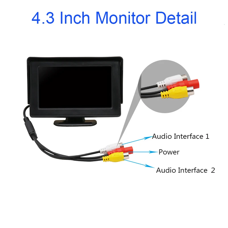 
4.3 Inch Rear View Rv System Reverse Monitoring Image Screen Car Monitor Devices 
