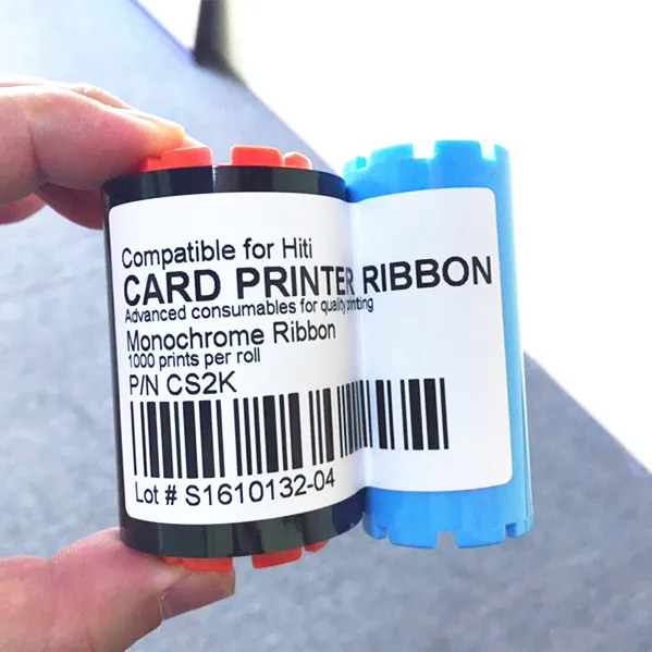 universal code compatible ribbon CS200e black Ribbon 1000 prints for HITI cs-200e card printer without chip