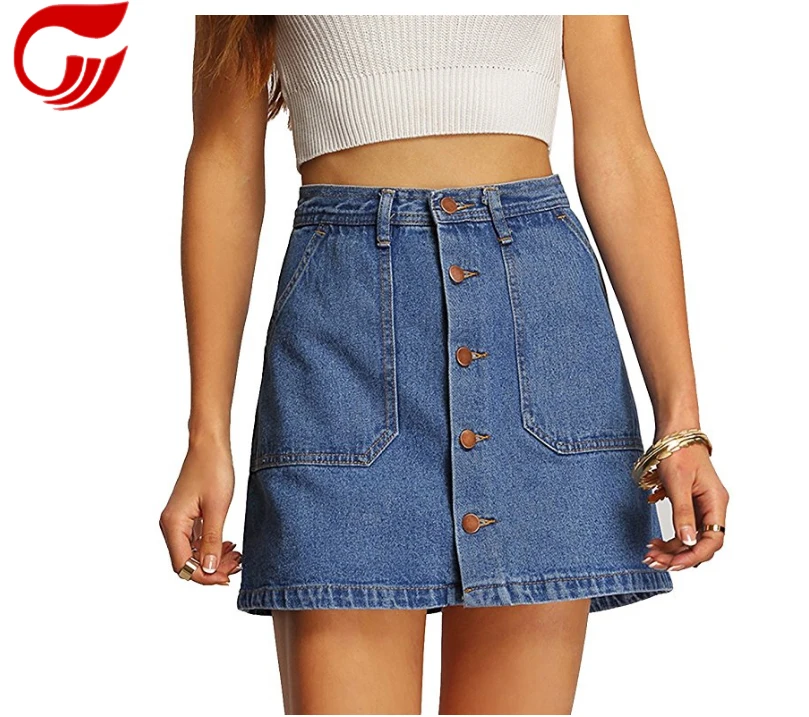2021Fashion new  Wholesale Custom  Women  blue denim Jeans Short skirt