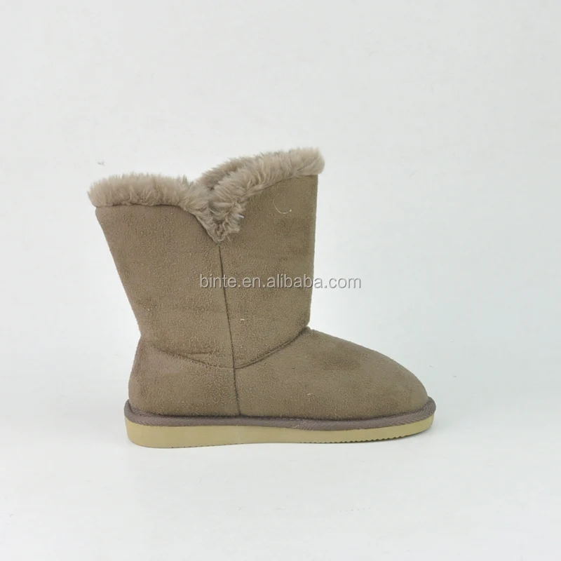 
Little girls pink winter warm ankle fur kids boots 