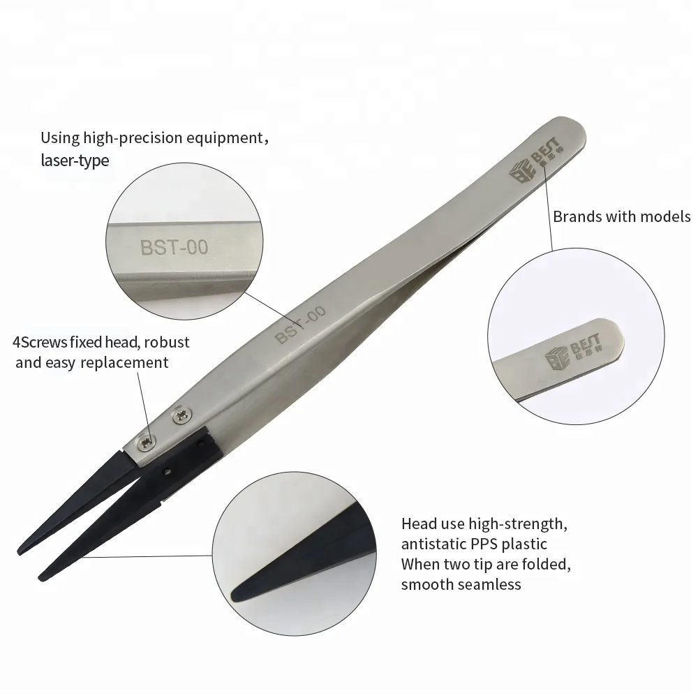 Bestool BST-00 высокое качество 302 из нержавеющей стали резиновая алмазный наконечник пинцет с Классическая приковывающая взгляд сменные