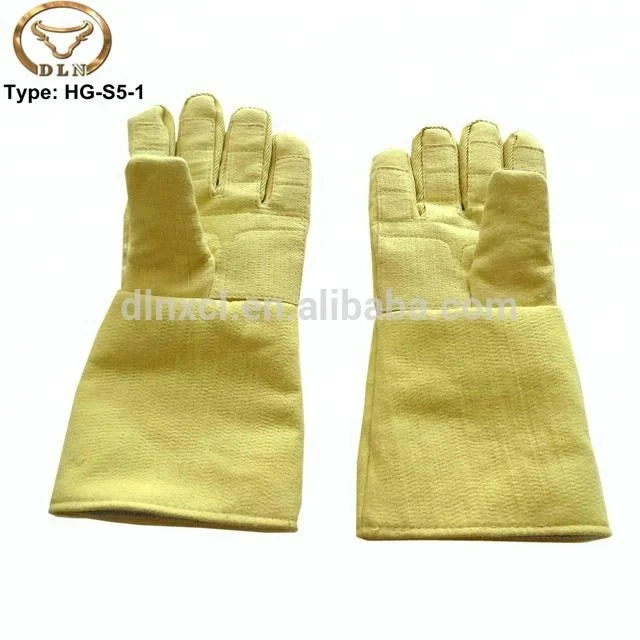 5 Fingers Heat resistant Anti cutting Safety Para Aramid Gloves For Hand Protection HG S5 1