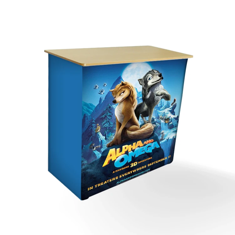 Portable trade show aluminum frame exhibition folding pop up table