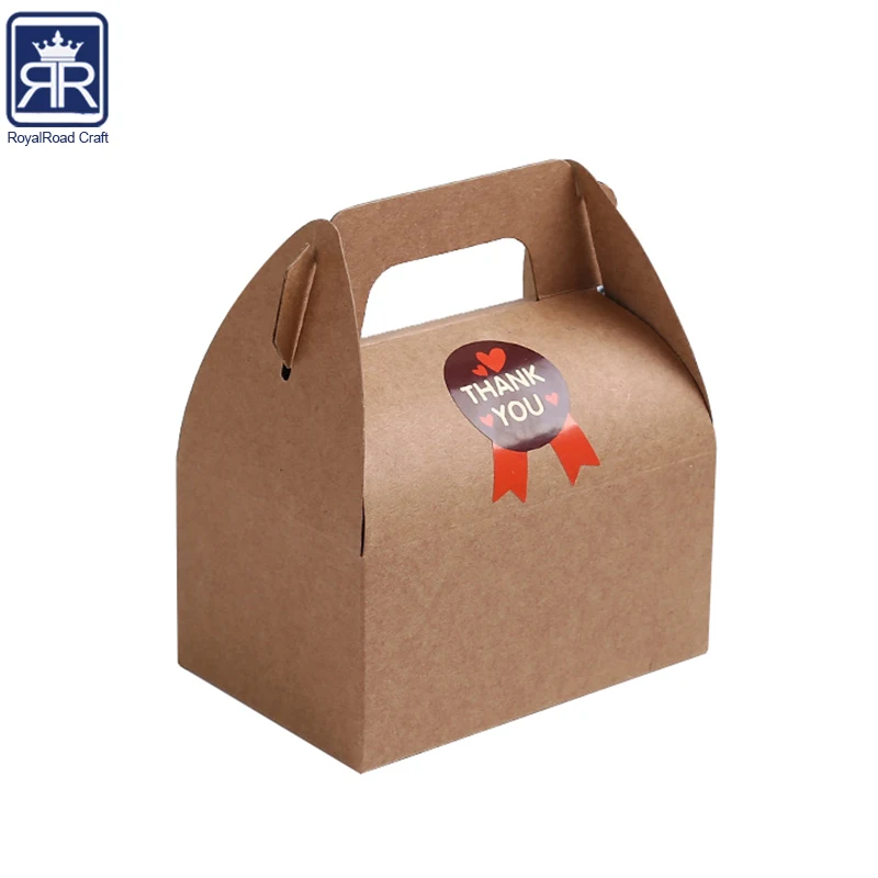 17121618 Size Customized logo clear plastic window cardboard packaging cake box design with handle