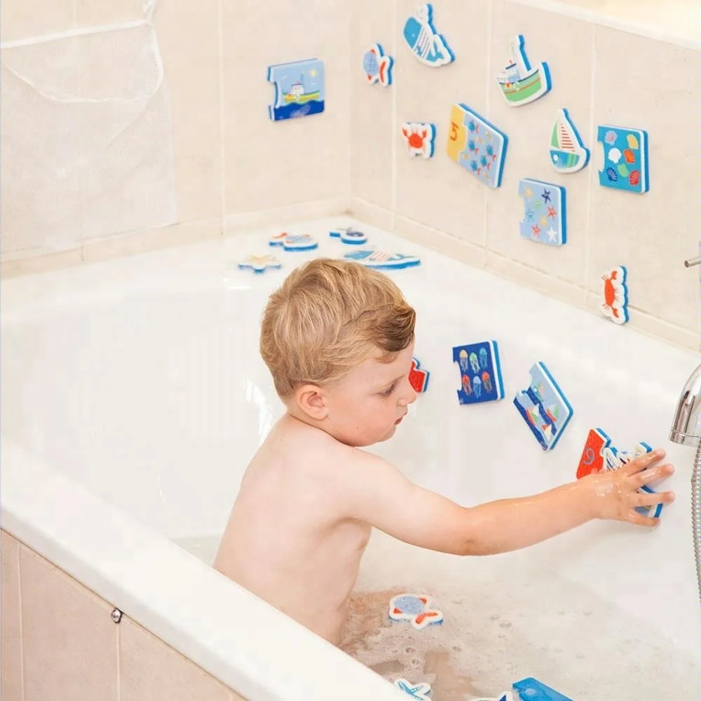 Custom shape number letter sea animal baby foam bath toys